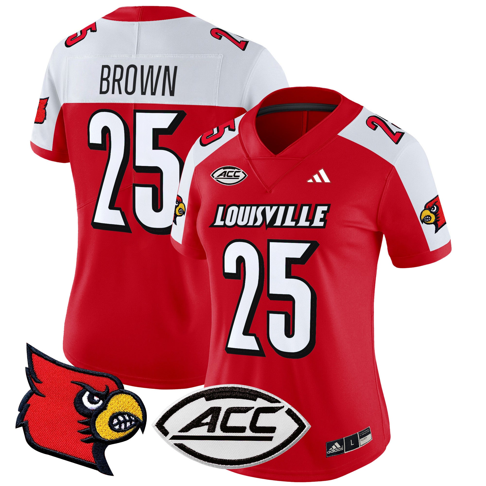 Women's Louisville Cardinals 2024 Vapor Limited Jersey - All Stitched - Red Alternate, Isaac Brown