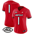 Women's Louisville Cardinals 2024 Vapor Limited Jersey - All Stitched - Red, #1 Team