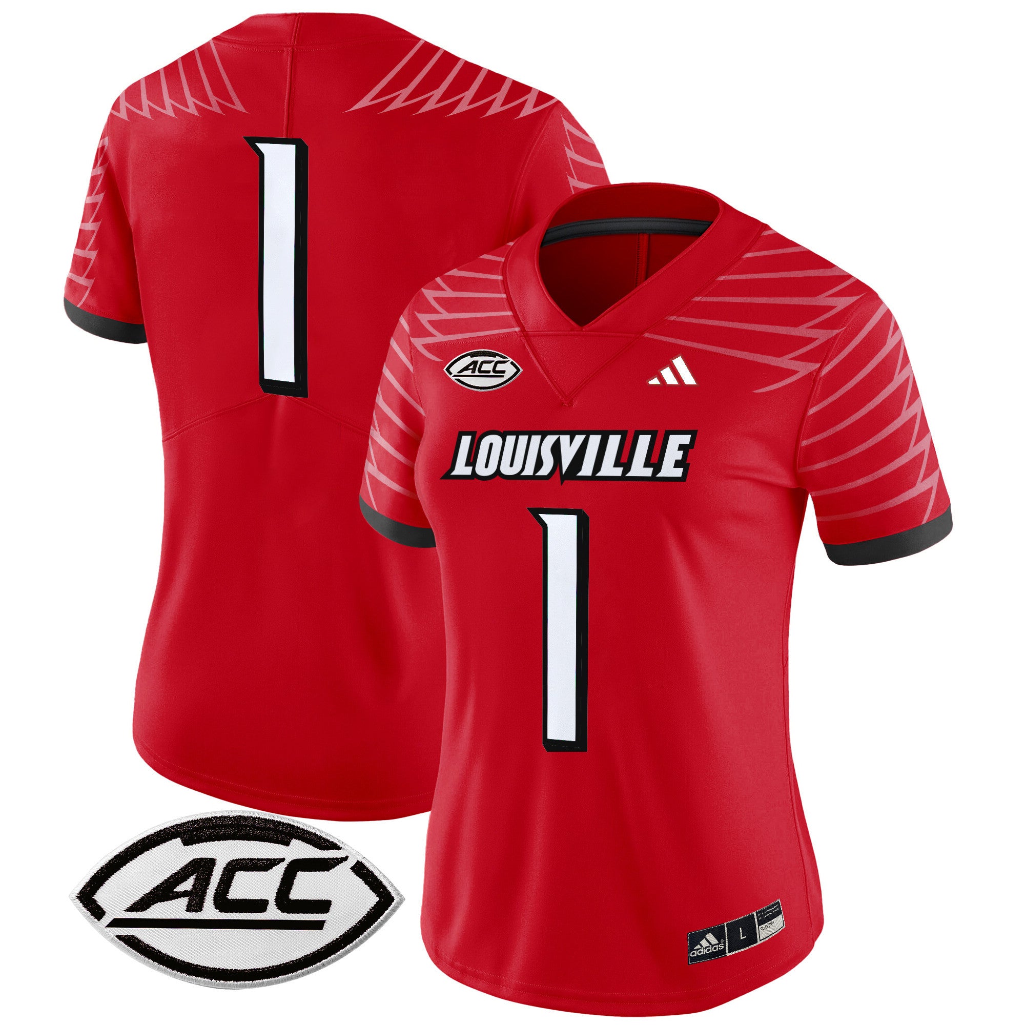 Women's Louisville Cardinals 2024 Vapor Limited Jersey - All Stitched - Red, #1 Team