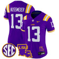 Women's LSU Tigers 2024 Louisiana Patch Vapor Limited Jersey - All Stitched - Purple, Garrett Nussmeier