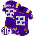 Women's LSU Tigers 2024 Louisiana Patch Vapor Limited Jersey - All Stitched - Purple, John Emery Jr.