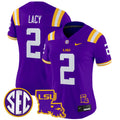 Women's LSU Tigers 2024 Louisiana Patch Vapor Limited Jersey - All Stitched - Purple, Kyren Lacy