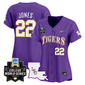 Women's LSU Tigers 2025 World Series Vapor Premier Limited Jersey - All Stitched - Purple, Jared Jones