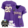 Women's LSU Tigers 2025 World Series Vapor Premier Limited Jersey - All Stitched - Purple, Casan Evans