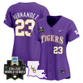 Women's LSU Tigers 2025 World Series Vapor Premier Limited Jersey - All Stitched - Purple, Luis Hernandez