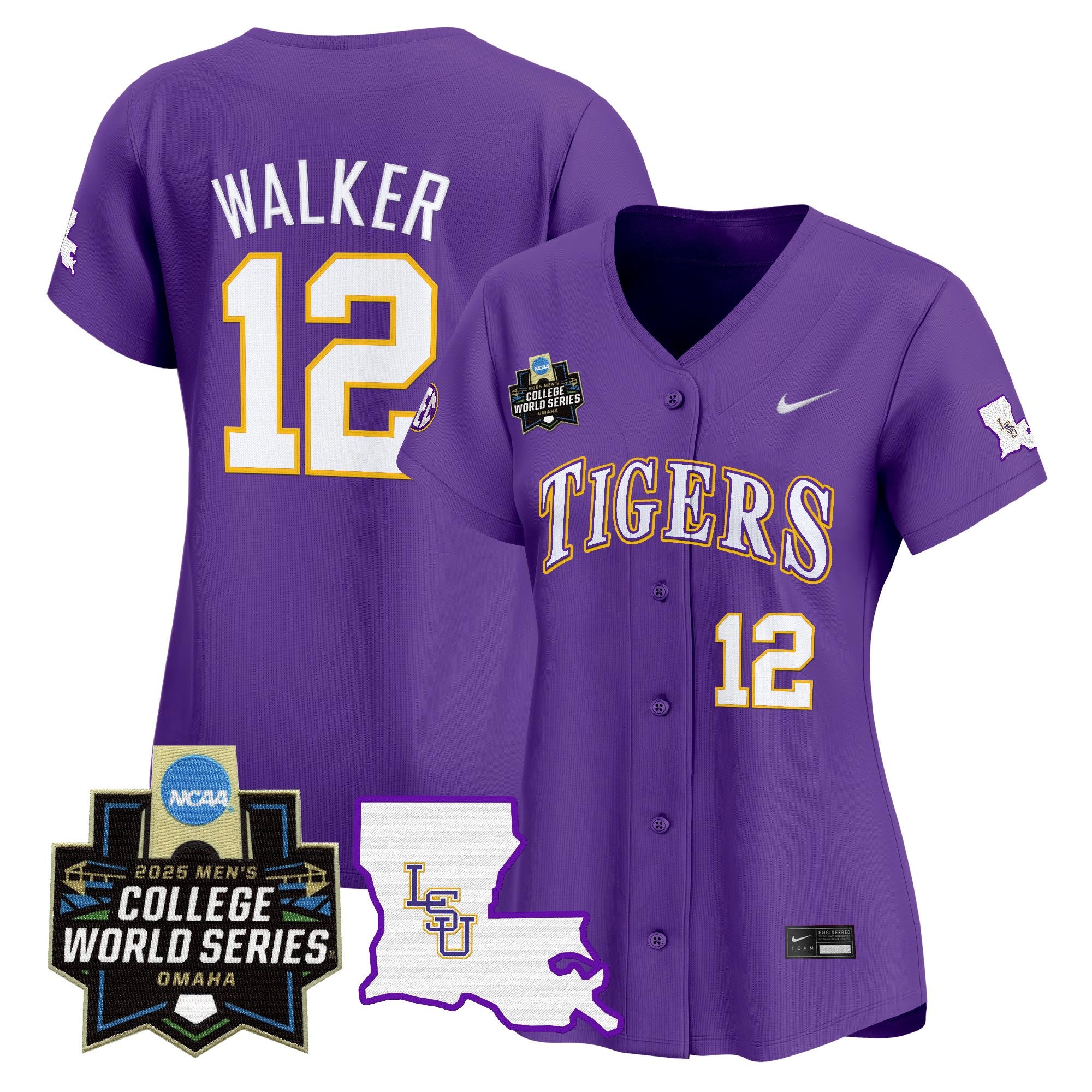 Women's LSU Tigers 2025 World Series Vapor Premier Limited Jersey - All Stitched - Purple, Todd Walker