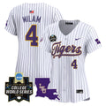Women's LSU Tigers 2025 World Series Vapor Premier Limited Jersey - All Stitched - Pinstripe, Steven Milam