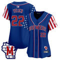 Women's Milwaukee Brewers 2025 Independence Day Vapor Premier Limited Jersey - All Stitched - Royal, Christian Yelich