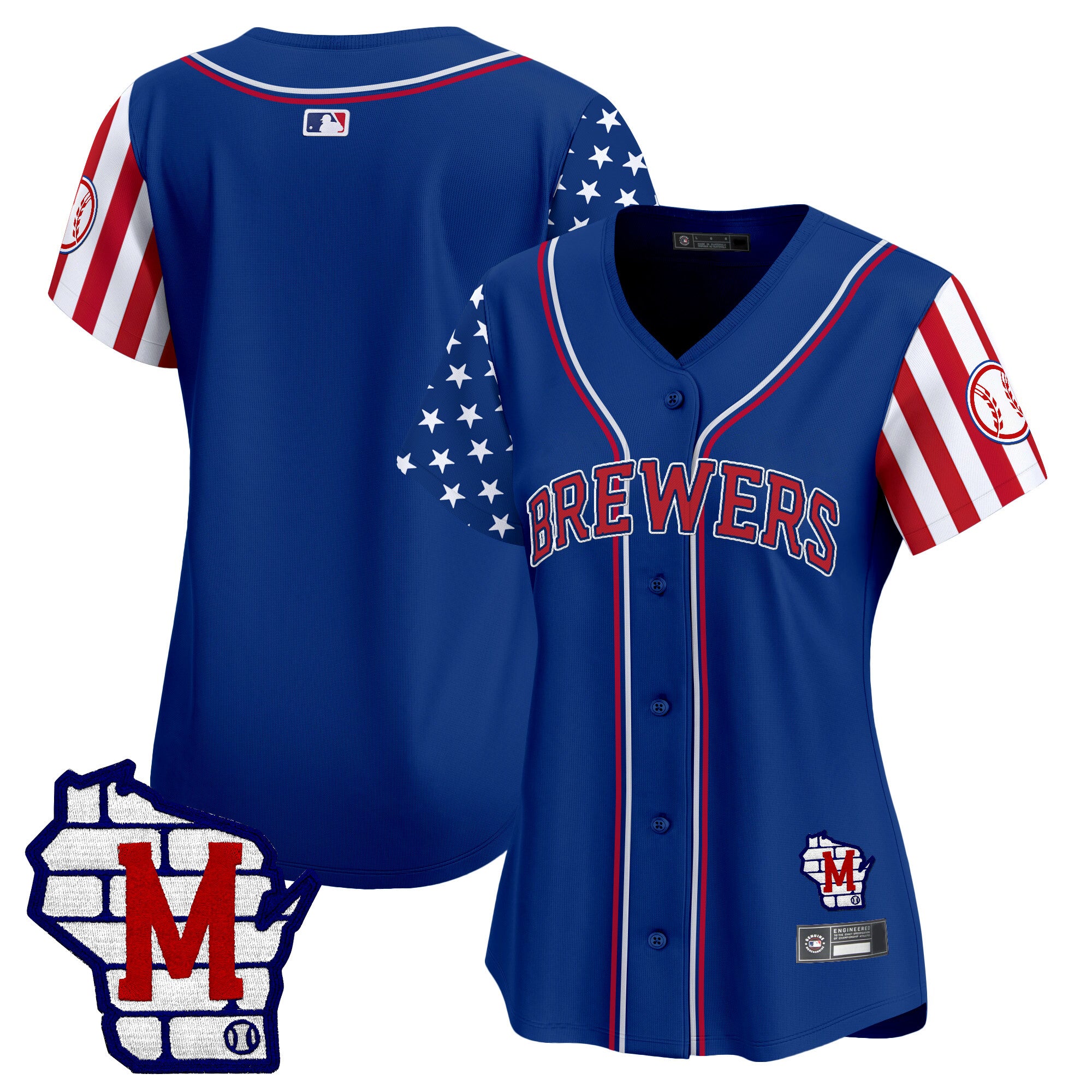 Women's Milwaukee Brewers 2025 Independence Day Vapor Premier Limited Jersey - All Stitched - Royal, Team