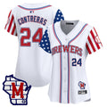 Women's Milwaukee Brewers 2025 Independence Day Vapor Premier Limited Jersey - All Stitched - White, William Contreras