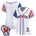 Women's Milwaukee Brewers 2025 Independence Day Vapor Premier Limited Jersey - All Stitched - White, Team