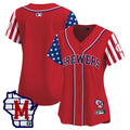 Women's Milwaukee Brewers 2025 Independence Day Vapor Premier Limited Jersey - All Stitched - Red, Team