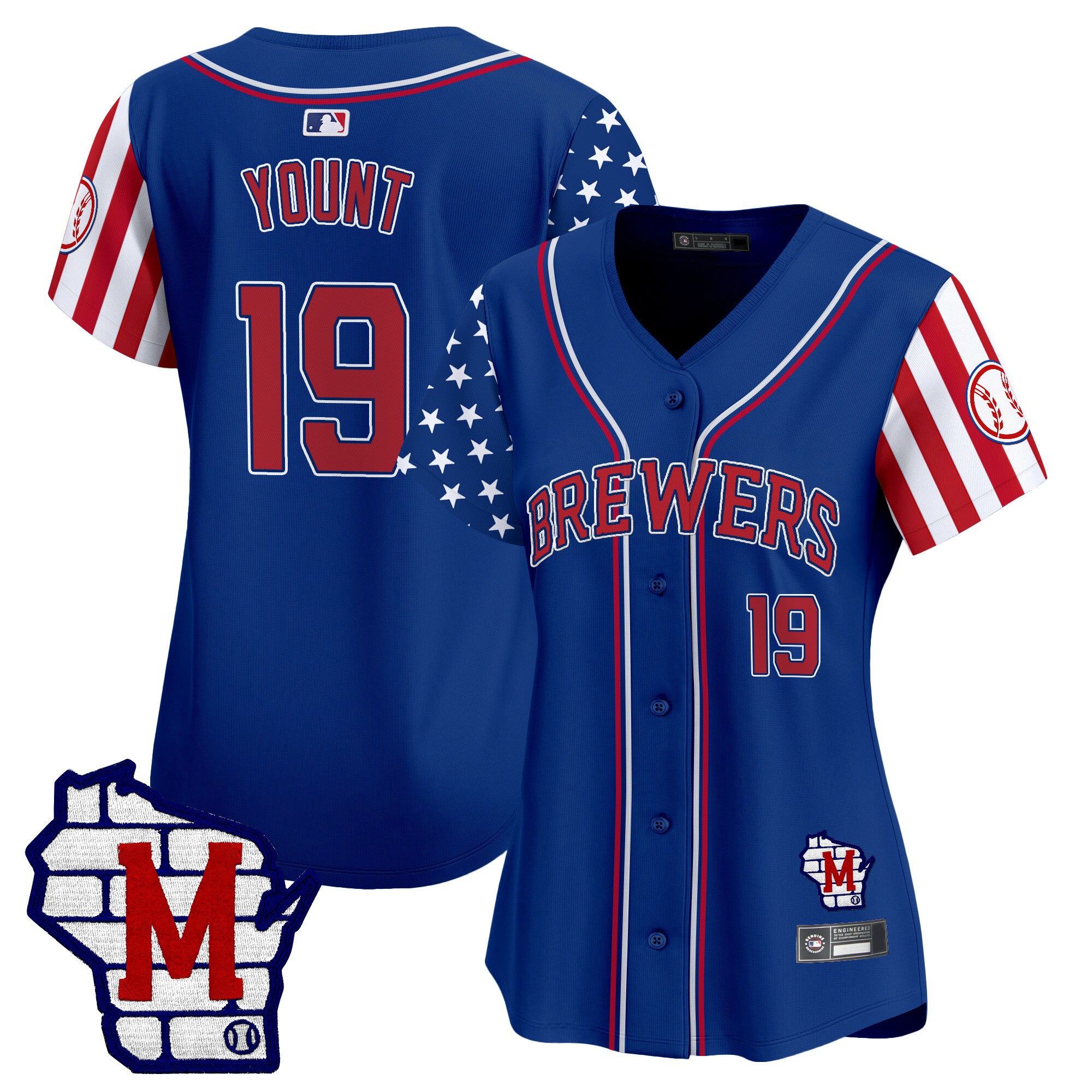 Women's Milwaukee Brewers 2025 Independence Day Vapor Premier Limited Jersey - All Stitched - Royal, Robin Yount