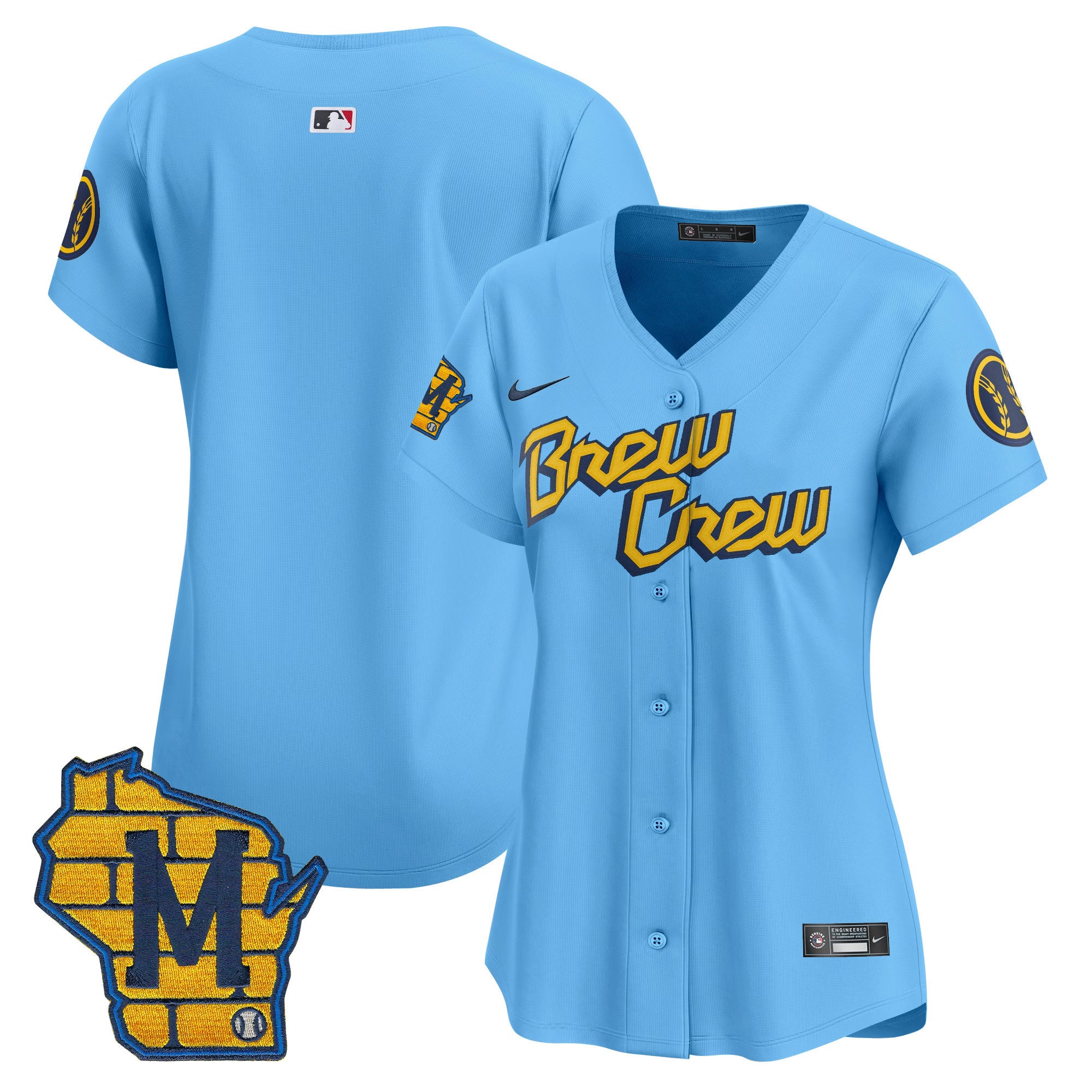 Women's Milwaukee Brewers Home Patch Vapor Premier Limited Jersey - All Stitched - City Connect, Team