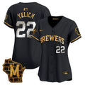 Women's Milwaukee Brewers Home Patch Vapor Premier Limited Jersey - All Stitched