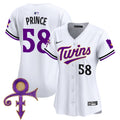 Women's Minnesota Twins Prince Patch Vapor Premier Limited Jersey V3 - All Stitched - White, Prince 1958