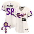 Women's Minnesota Twins Prince Patch Vapor Premier Limited Jersey V3 - All Stitched - Cream, Prince 1958