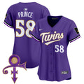 Women's Minnesota Twins Prince Patch Vapor Premier Limited Jersey V3 - All Stitched - Purple, Prince 1958