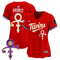 Women's Minnesota Twins Prince Patch Vapor Premier Limited Jersey V3 - All Stitched - Red, Prince