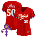 Women's Minnesota Twins Prince Patch Vapor Premier Limited Jersey V3 - All Stitched - Red, Willi Castro