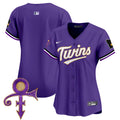Women's Minnesota Twins Prince Patch Vapor Premier Limited Jersey V3 - All Stitched - Purple, Team