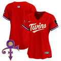 Women's Minnesota Twins Prince Patch Vapor Premier Limited Jersey V3 - All Stitched - Red, Team