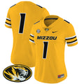 Women's Missouri Tigers Vapor Limited Jersey - All Stitched - Gold, #1 Team