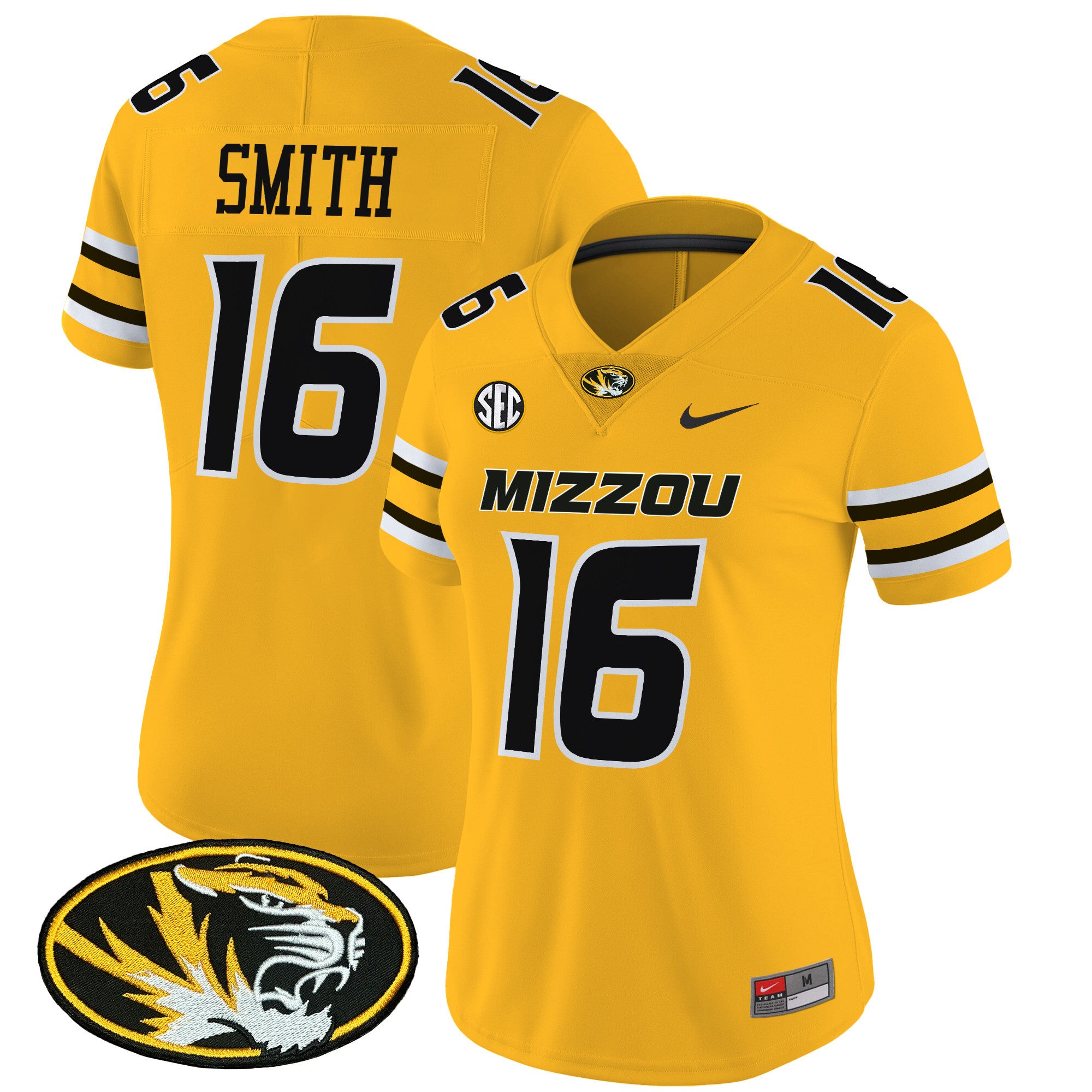 Women's Missouri Tigers Vapor Limited Jersey - All Stitched - Gold, Brad Smith