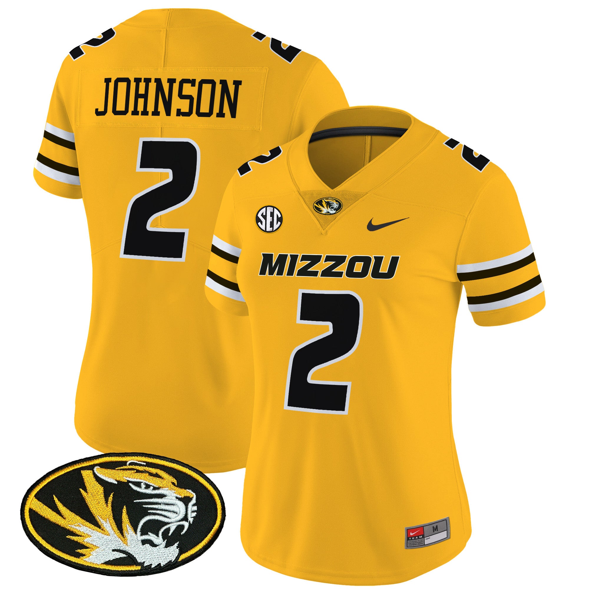 Women's Missouri Tigers Vapor Limited Jersey - All Stitched - Gold, Marquis Johnson
