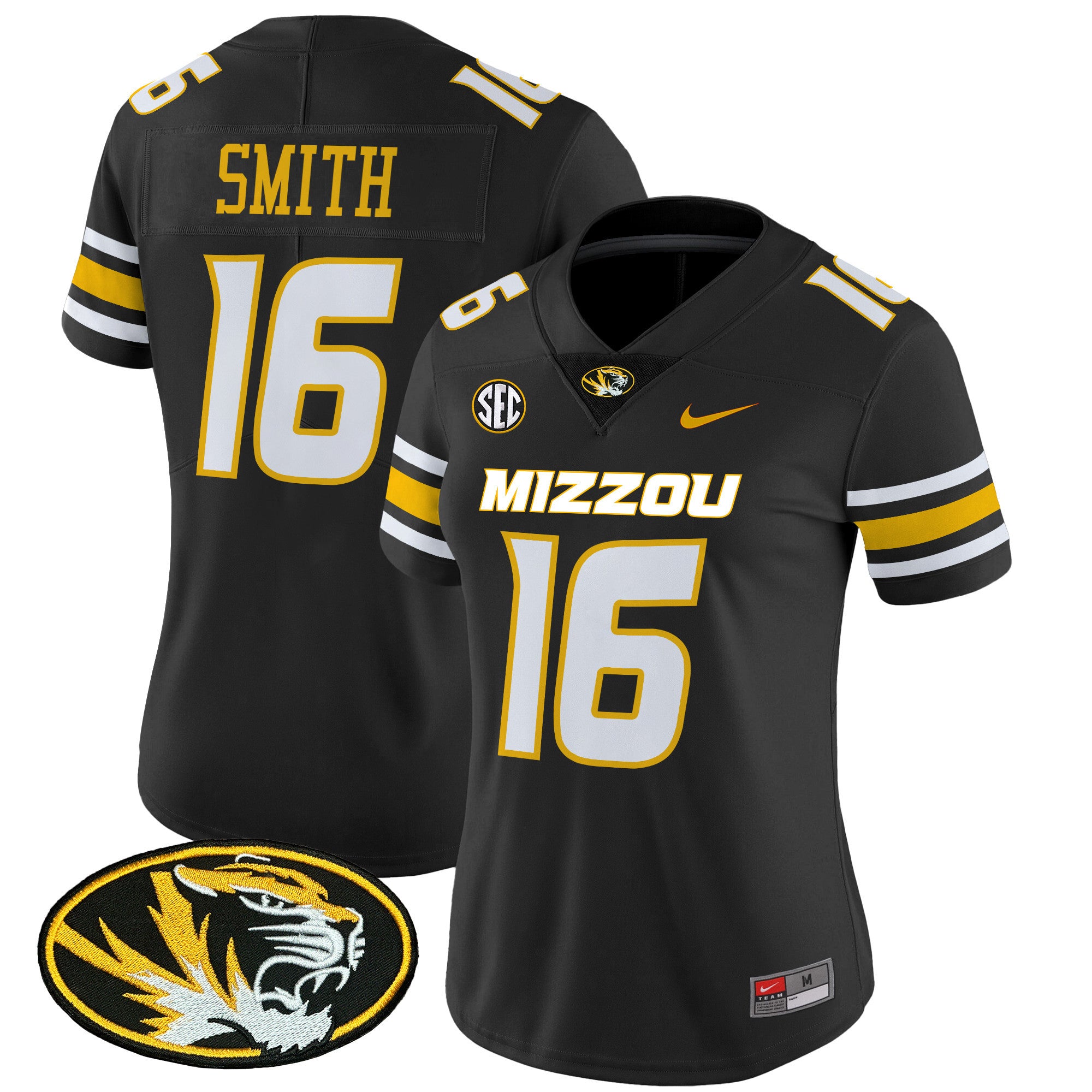 Women's Missouri Tigers Vapor Limited Jersey - All Stitched - Black, Brad Smith