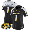 Women's Missouri Tigers Vapor Limited Jersey - All Stitched - Black Alternate, Theo Wease Jr