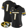 Women's Missouri Tigers Vapor Limited Jersey - All Stitched - Black, #1 Team