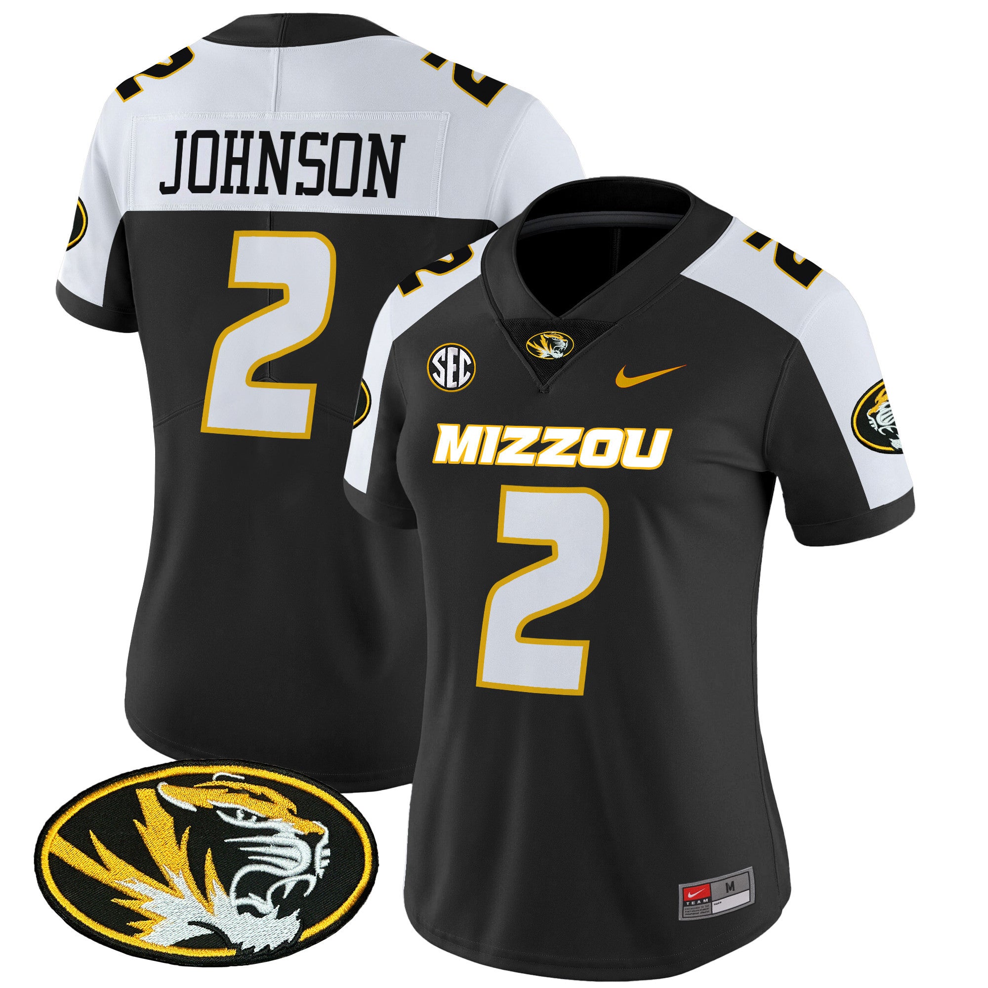 Women's Missouri Tigers Vapor Limited Jersey - All Stitched - Black Alternate, Marquis Johnson