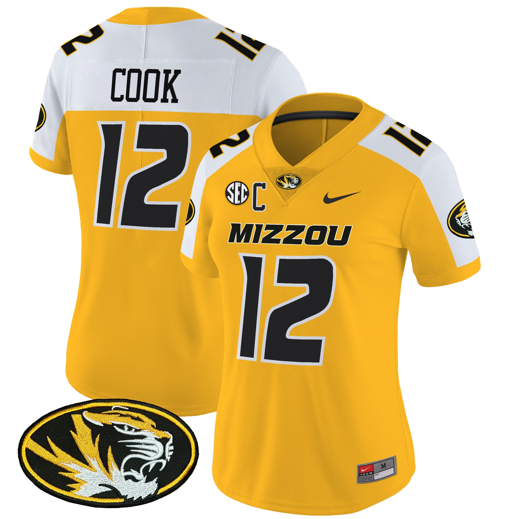 Women's Missouri Tigers Vapor Limited Jersey - All Stitched - Gold Alternate, Brady Cook
