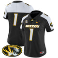 Women's Missouri Tigers Vapor Limited Jersey - All Stitched - Black Alternate, #1 Team