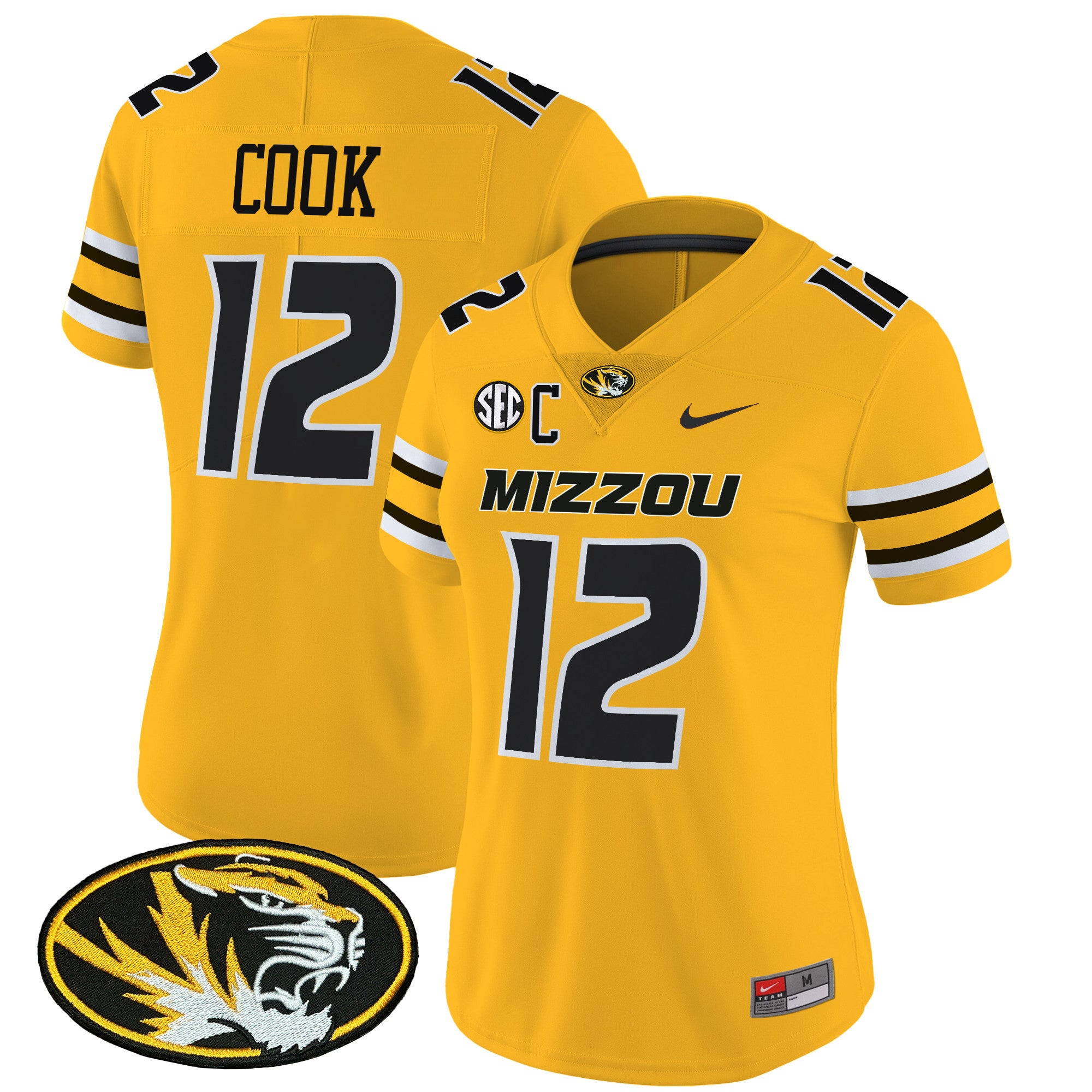 Women's Missouri Tigers Vapor Limited Jersey - All Stitched - Gold, Brady Cook