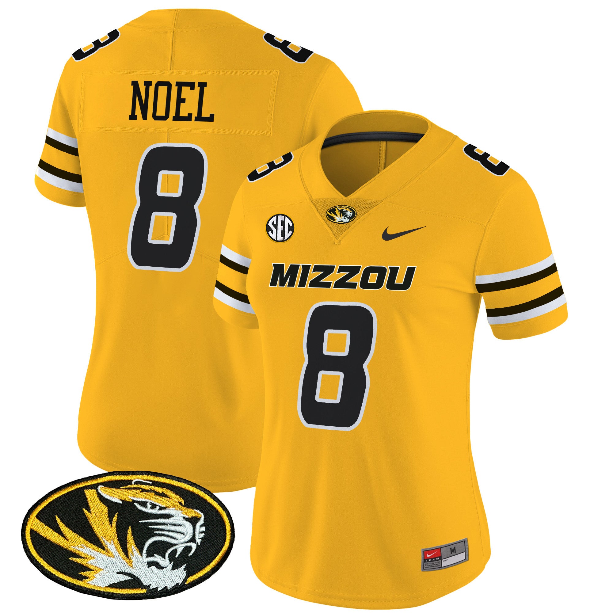 Women's Missouri Tigers Vapor Limited Jersey - All Stitched - Gold, Nate Noel