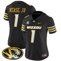 Women's Missouri Tigers Vapor Limited Jersey - All Stitched - Black, Theo Wease Jr