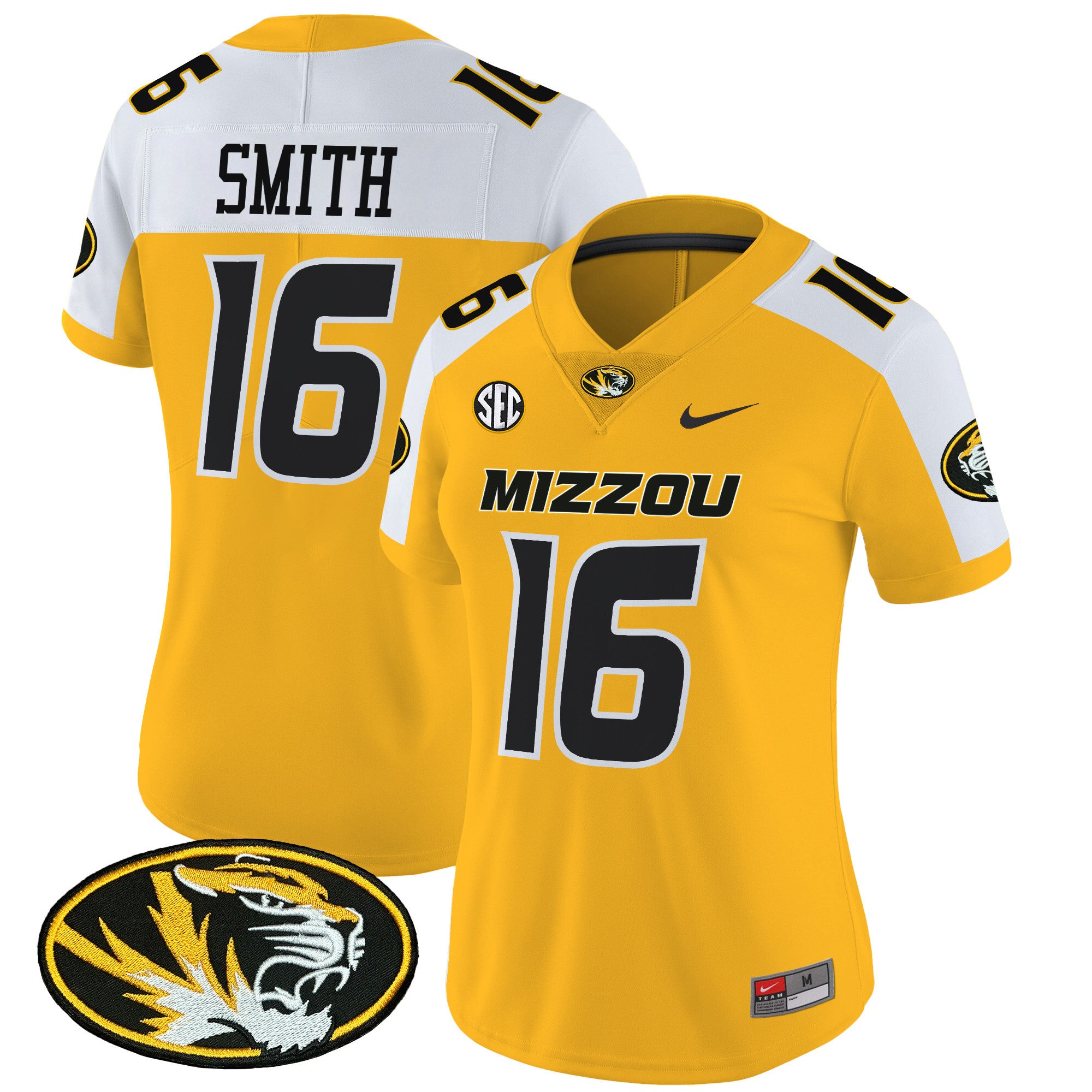 Women's Missouri Tigers Vapor Limited Jersey - All Stitched - Gold Alternate, Brad Smith