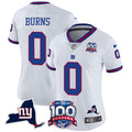 Women's New York Giants 100th Season & State Patch Vapor Limited Jersey - All Stitched - White, Malik Nabers