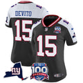 Women's New York Giants 100th Season & State Patch Vapor Limited Jersey - All Stitched - Black Alternate, Tommy DeVito
