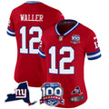 Women's New York Giants 100th Season & State Patch Vapor Limited Jersey - All Stitched - Red, Darren Waller