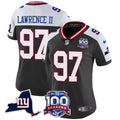 Women's New York Giants 100th Season & State Patch Vapor Limited Jersey - All Stitched - Black Alternate, Dexter Lawrence II