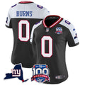 Women's New York Giants 100th Season & State Patch Vapor Limited Jersey - All Stitched - Black Alternate, Brian Burns