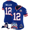 Women's New York Giants 100th Season & State Patch Vapor Limited Jersey - All Stitched - Royal, Darren Waller