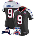 Women's New York Giants 100th Season & State Patch Vapor Limited Jersey - All Stitched - Black Alternate, Malik Nabers