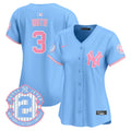 Women's New York Yankees Bubblegum Pink Vapor Premier Limited Jersey - All Stitched - Light Blue, Babe Ruth