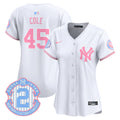 Women's New York Yankees Bubblegum Pink Vapor Premier Limited Jersey - All Stitched - White, Gerrit Cole