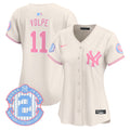 Women's New York Yankees Bubblegum Pink Vapor Premier Limited Jersey - All Stitched - Cream, Anthony Volpe