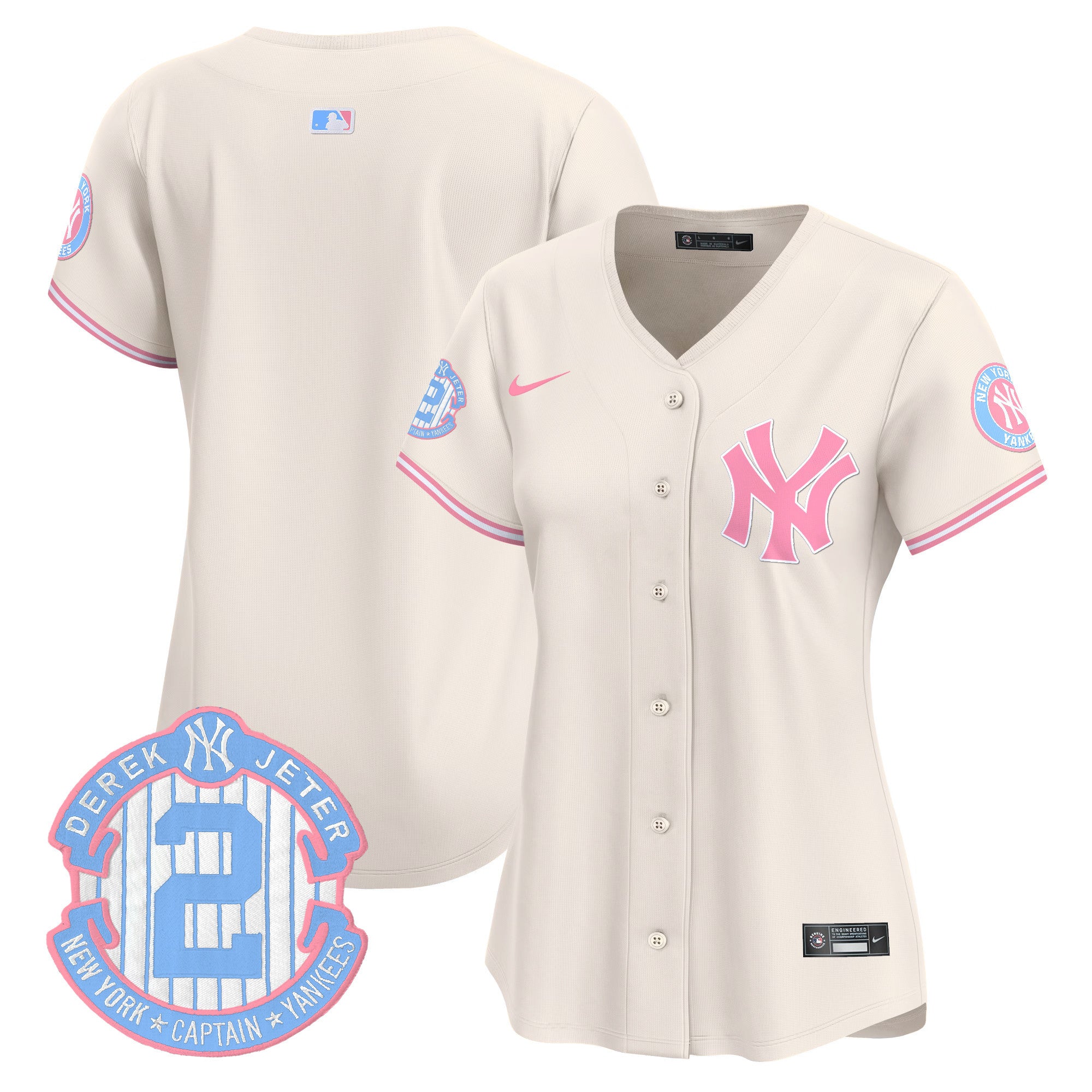 Women's New York Yankees Bubblegum Pink Vapor Premier Limited Jersey - All Stitched - Cream, Team